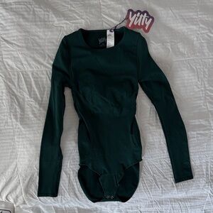YITTY Deep Green Long Sleeve Bodysuit